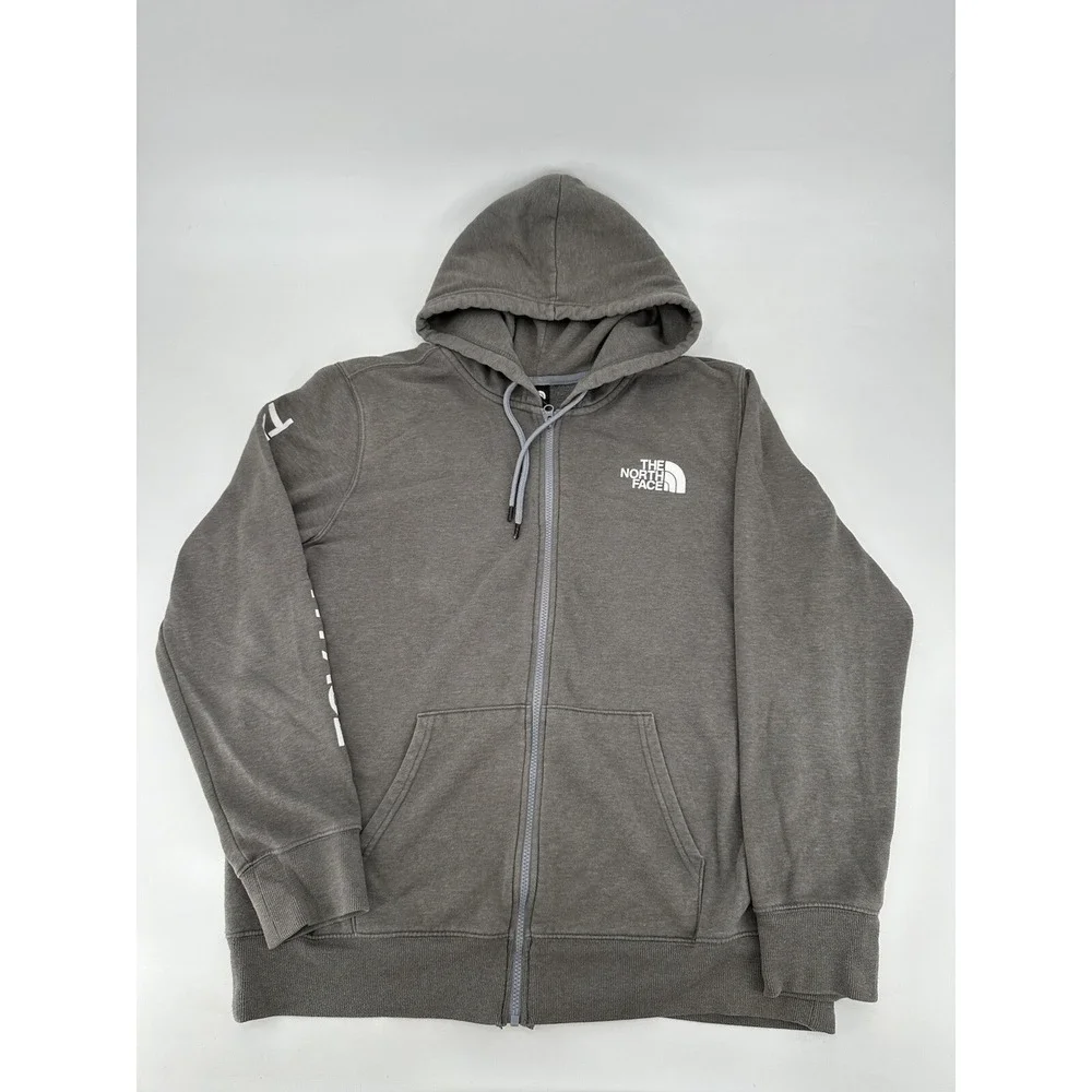 The North Face Sweatshirt Gray Hooded Full Zip Sweater‎ Men's Size XL